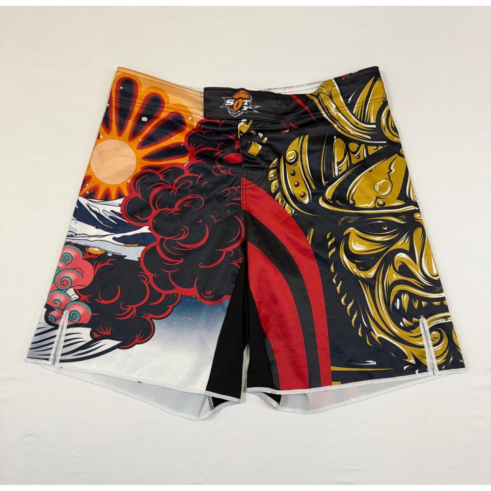 SOTF MMA Fight Shorts Japanese‎ Great Wave Hannya Mask Grappling Men Size 3XL